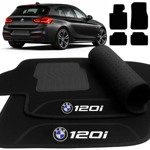 TAPETES CARPETE PRETO BMW 120i 2011 A 2019 4 PEÇAS