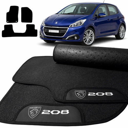 TAPETES BORRACHA PREMIUM PEUGEOT 208 2013 A 2020 3 PEÇAS