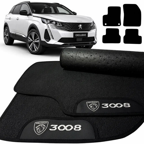 TAPETES BORRACHA PREMIUM PEUGEOT 3008 2017 A 2020 4 PEÇAS