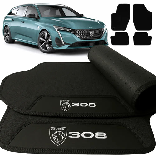 TAPETES BORRACHA PREMIUM PEUGEOT 308 2012 A 2019 4 PEÇAS