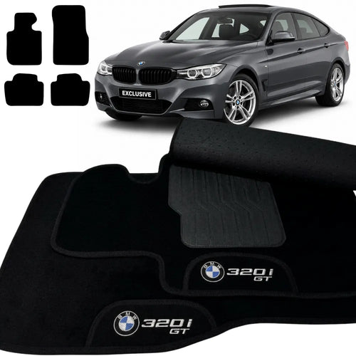 TAPETES CARPETE PRETO BMW 320I GT 2013 A 2017 4 PEÇAS