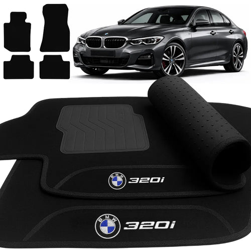 TAPETES CARPETE PRETO BMW 320i 2019 A 2022 4 PEÇAS