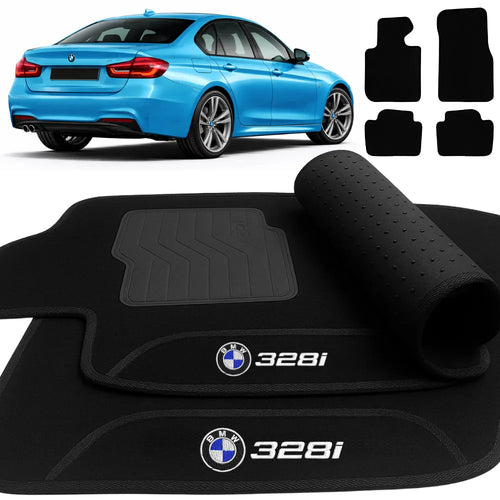 TAPETES CARPETE PRETO BMW 328i 2013 A 2018 4 PEÇAS