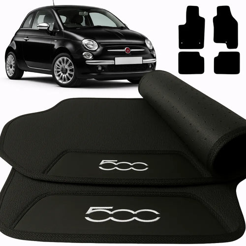 TAPETES BORRACHA PREMIUM FIAT 500 2007 A 2015 4 PEÇAS
