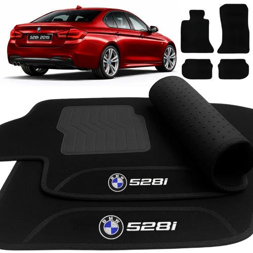 TAPETES CARPETE PRETO BMW 528i 2010 A 2016 4 PEÇAS
