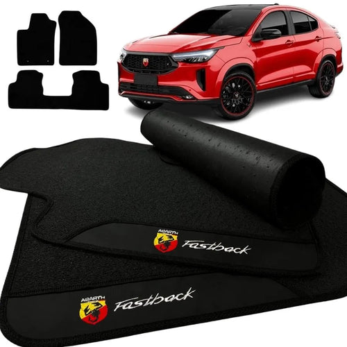 TAPETE BORRACHA PREMIUM FASTBACK ABARTH 2022 A 2026 3 PEÇAS