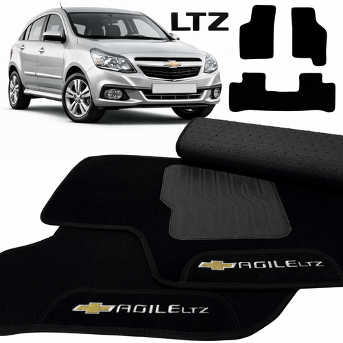 TAPETES CARPETE PRETO AGILE LTZ 2009 A 2016 3 PEÇAS