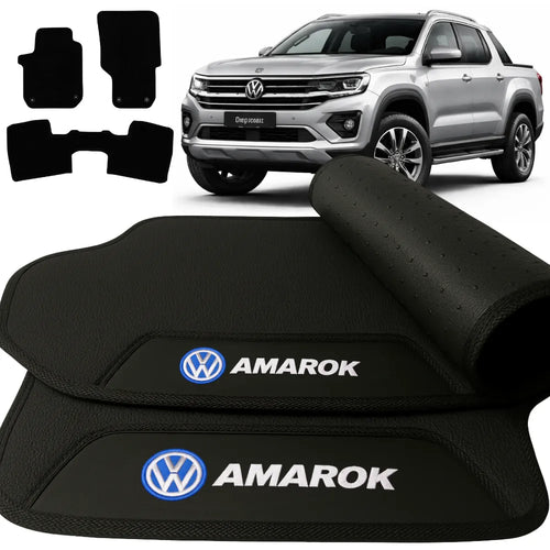 TAPETE BORRACHA PREMIUM AMAROK 2010 A 2024 3 PEÇAS