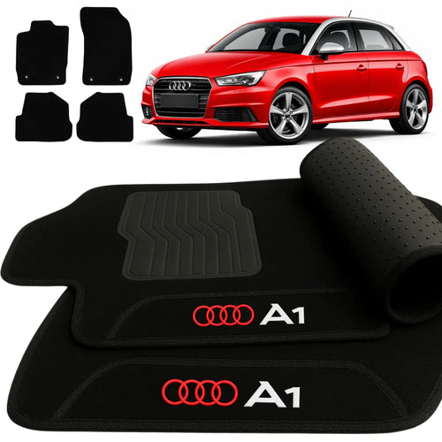 TAPETES CARPETE PRETO AUDI A1 2010 A 2018 4 PEÇAS