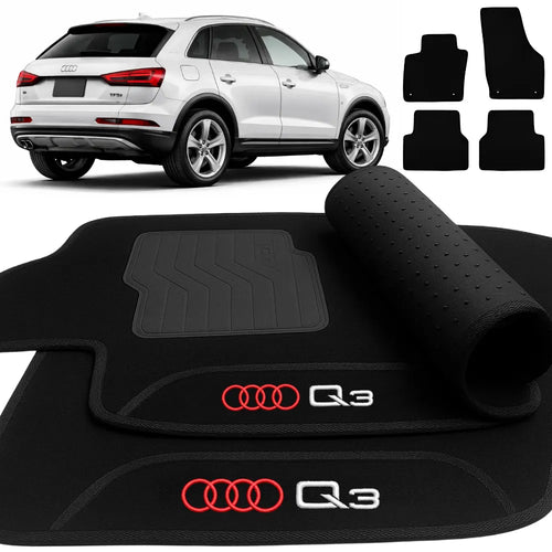 TAPETES CARPETE PRETO AUDI Q3 2011 A 2018 4 PEÇAS