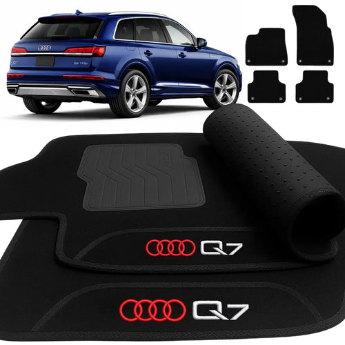 TAPETE CARPETE AUDI Q7 2016 A 2024 PRETO 4 PEÇAS