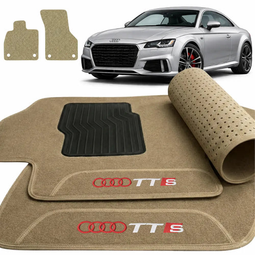 TAPETE CARPETE BEGE AUDI TTS 2015 A 2023 2 PEÇAS