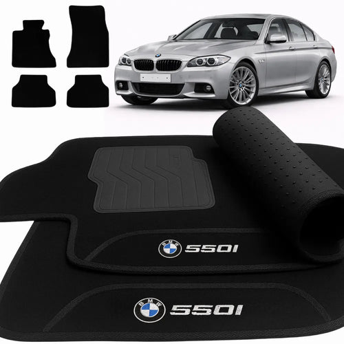 TAPETES CARPETE PRETO BMW 550i 2007 A 2015 4 PEÇAS