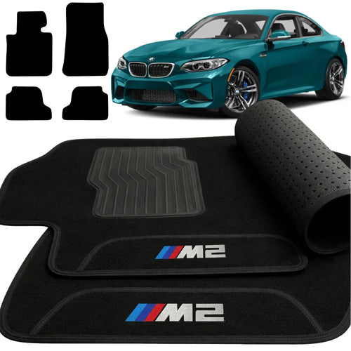 TAPETE CARPETE BMW SÉRIE M2 2016 A 2020 PRETO 4 PEÇAS