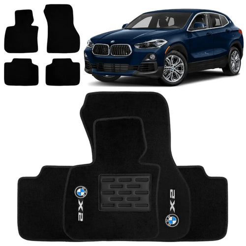 TAPETE CARPETE BMW X2 2018 A 2022 PRETO 4 PEÇAS