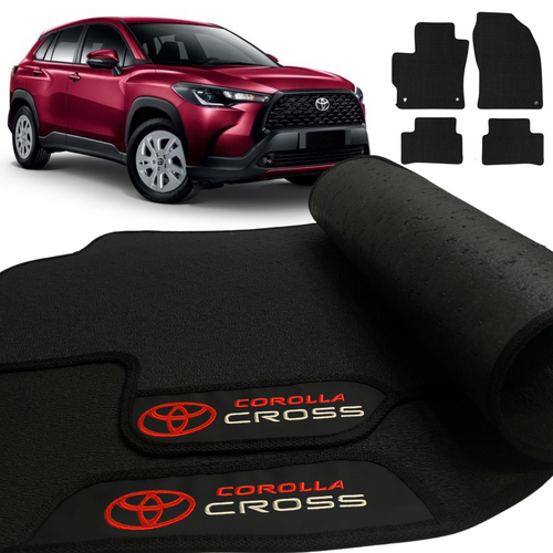 TAPETE BORRACHA PREMIUM COROLLA CROSS 2021 A 2026 4 PEÇAS