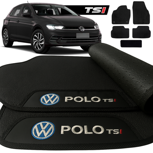 TAPETE BORRACHA PREMIUM POLO TSI 2018 A 2025 5 PEÇAS