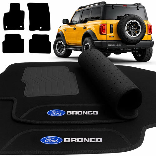 TAPETE CARPETE PRETO FORD BRONCO 2021 A 2025 4 PEÇAS