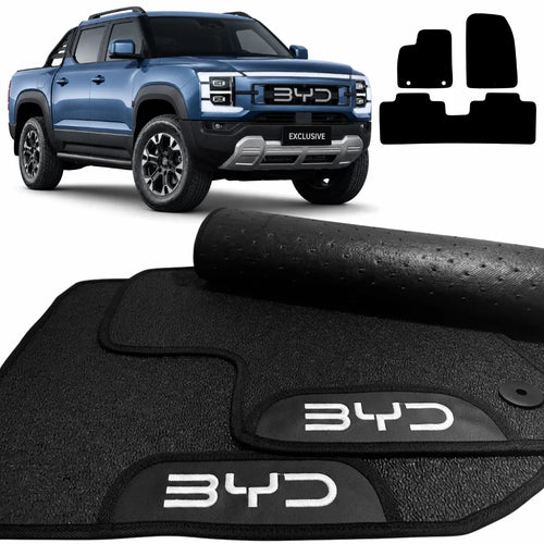 TAPETES BORRACHA PREMIUM BYD SHARK 2023 A 2026 3 PEÇAS