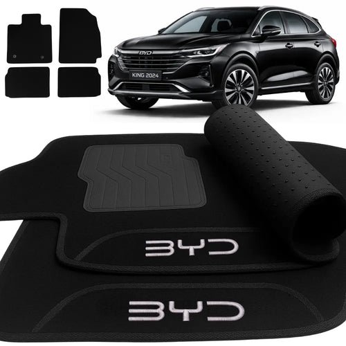 TAPETES CARPETE PRETO BYD KING 2023 A 2026 4 PEÇAS