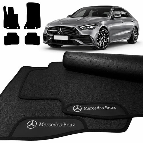 TAPETES BORRACHA PREMIUM MERCEDES CLASSE C C200 C300 HIBRIDO 2022 A 2025 4 PECAS