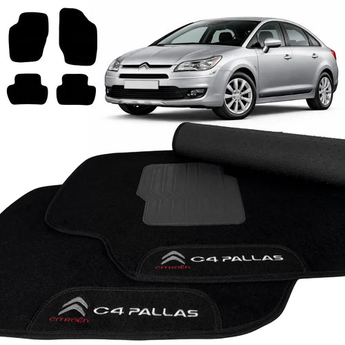 TAPETE CARPETE PRETO CITROEN C4 PALLAS 2007 A 2011 4 PEÇAS
