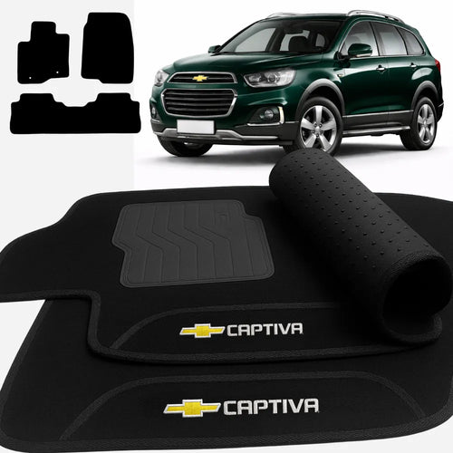 TAPETES CARPETE PRETO CAPTIVA 2008 A 2017 3 PEÇAS