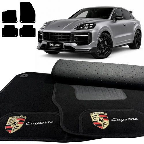 TAPETES CARPETE PRETO PORSCHE CAYENNE 2019 A 2026 4 PEÇAS