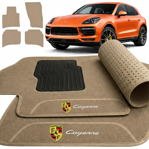 TAPETE CARPETE BEGE CAYENNE 2012 A 2018 4 PEÇAS
