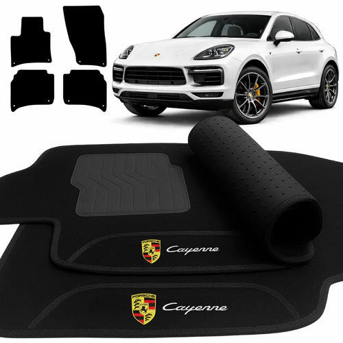 TAPETE CARPETE PRETO CAYENNE 2012 A 2018 4 PEÇAS