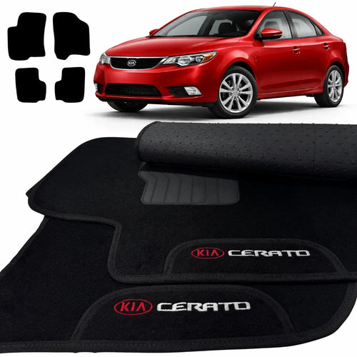 TAPETES CARPETE PRETO CERATO 2009 A 2012 4 PEÇAS