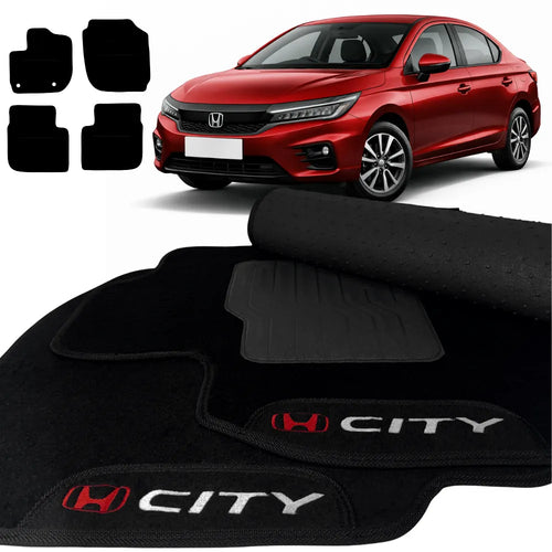 TAPETES CARPETE PRETO NEW CITY SEDAN 2022 A 2025 4 PEÇAS