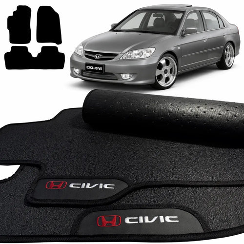 TAPETE BORRACHA PREMIUM CIVIC 2001 A 2006 4 PEÇAS