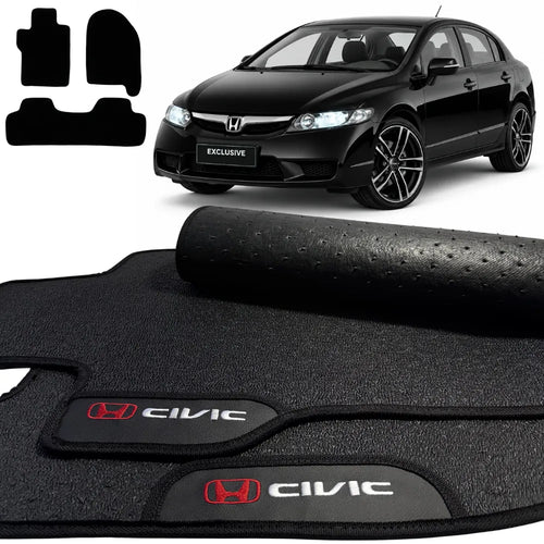 TAPETES BORRACHA PREMIUM CIVIC 2007 A 2011 3 PEÇAS