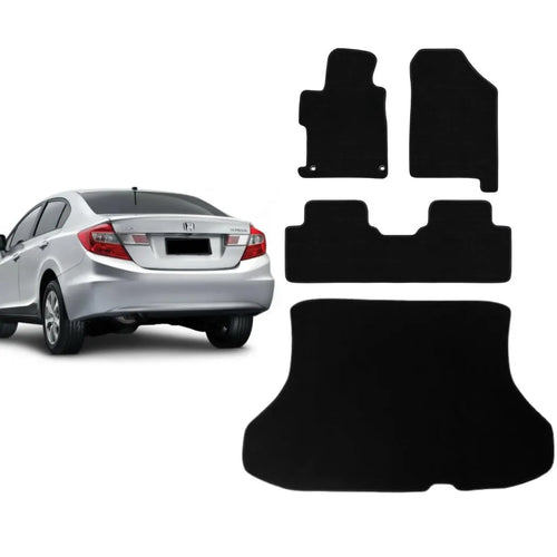 KIT TAPETES CARPETE PORTA MALAS + INTERNOS CIVIC 2012 A 2016
