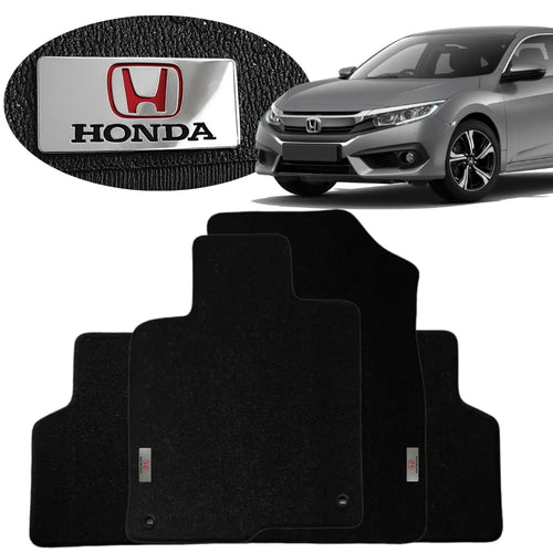 TAPETE BORRACHA TAG INOX CIVIC 2017 A 2021 4 PEÇAS