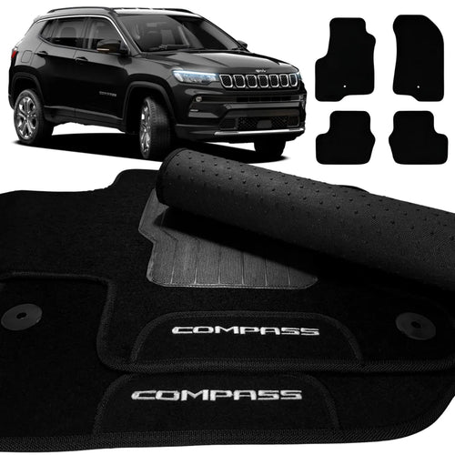 TAPETE CARPETE COMPASS 2016 A 2025 BORDADO 4 PEÇAS