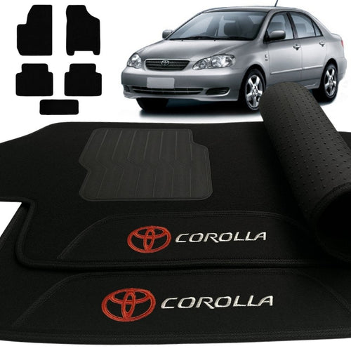 TAPETES CARPETE PRETO COROLLA 2004 A 2008 5 PEÇAS