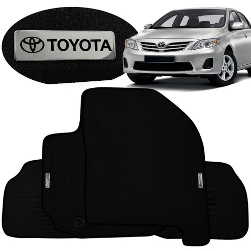 TAPETE BORRACHA TAG INOX COROLLA 2009 A 2017 3 PEÇAS