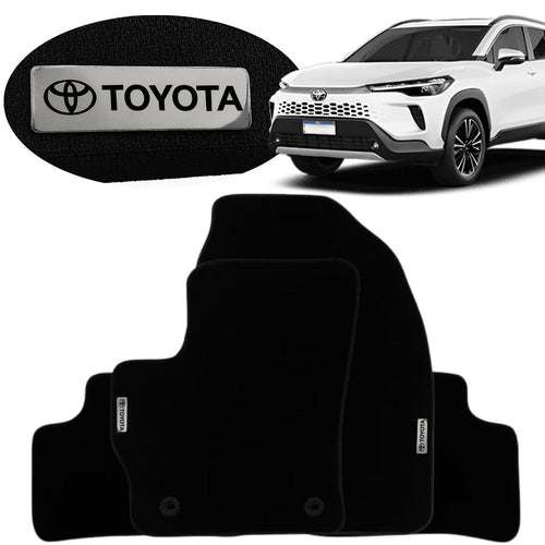 TAPETE BORRACHA TAG INOX COROLLA CROSS HÍBRIDO 4 PEÇAS