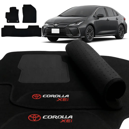 TAPETE CARPETE PRETO COROLLA XEI 2020 A 2026 3 PEÇAS