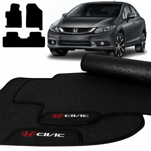 TAPETES BORRACHA PREMIUM CIVIC 2012 A 2016 3 PEÇAS