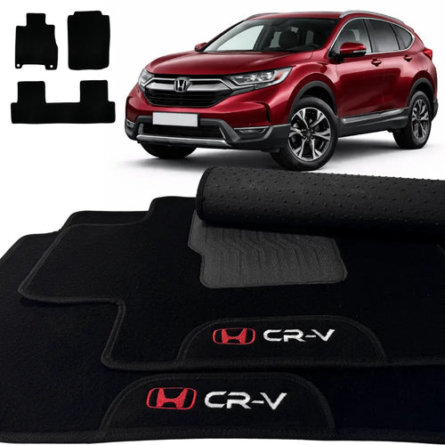 TAPETE CARPETE HONDA CRV 2012 A 2018 PRETO 3 PEÇAS