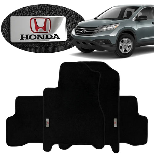 TAPETE BORRACHA TAG INOX CR-V 2007 A 2011 3 PEÇAS