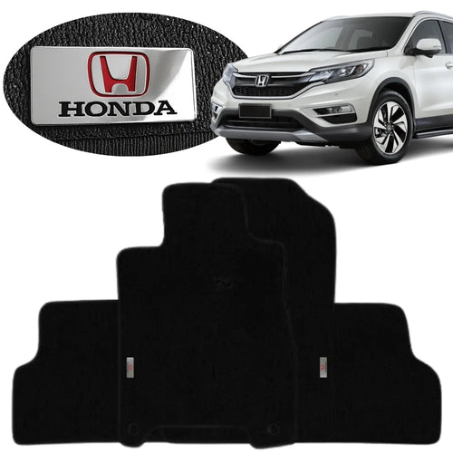 TAPETE BORRACHA TAG INOX CR-V 2012 A 2018 3 PEÇAS