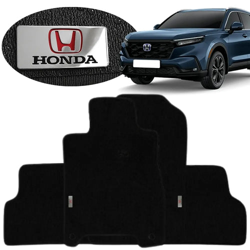 TAPETE BORRACHA TAG INOX CR-V 2019 A 2024 3 PEÇAS
