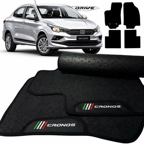 TAPETES BORRACHA PREMIUM FIAT CRONOS DRIVE 2017 A 2026 4 PEÇAS