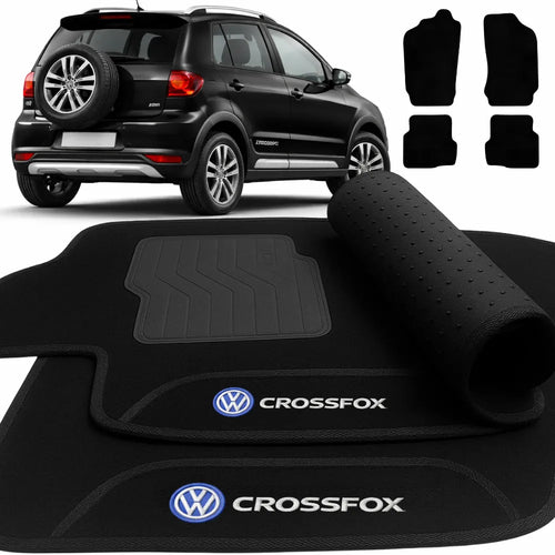 TAPETE CARPETE PRETO CROSSFOX 2004 A 2013 4 PEÇAS