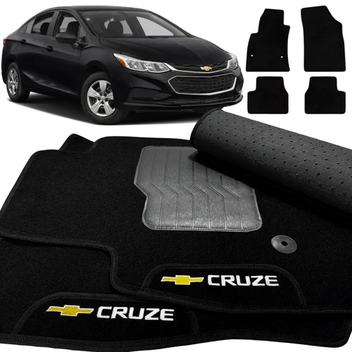 TAPETE CARPETE CRUZE 2017 A 2023 PRETO 4 PEÇAS