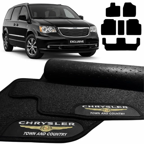 TAPETES BORRACHA PREMIUM CHRYSLER TOWN & COUNTRY 2008 A 2016 6 PEÇAS